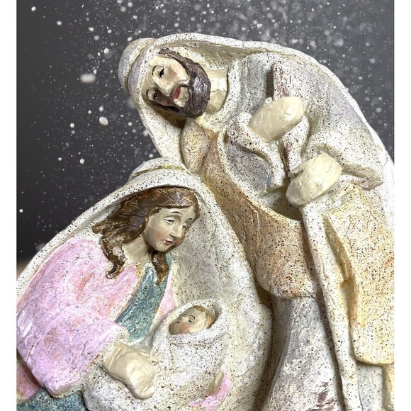 HOBBY LOBBY The Promise Of Christmas Figurine Holy Family Textured Resin 8” - Picture 2 of 7